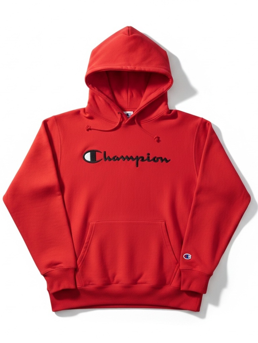 Champhion Men's Fleece Hooded Sweatshirt Baddie Edgy SMALL Red GF89H